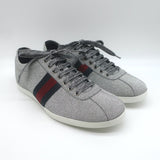 Gucci Bambi Web Studded Glitter Sneakers Silver Size 8 