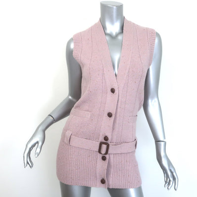 Gucci Belted Sweater Vest Rose Pink 