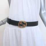 Gucci Blondie GG Belt Black Guccissima Embossed Leather 