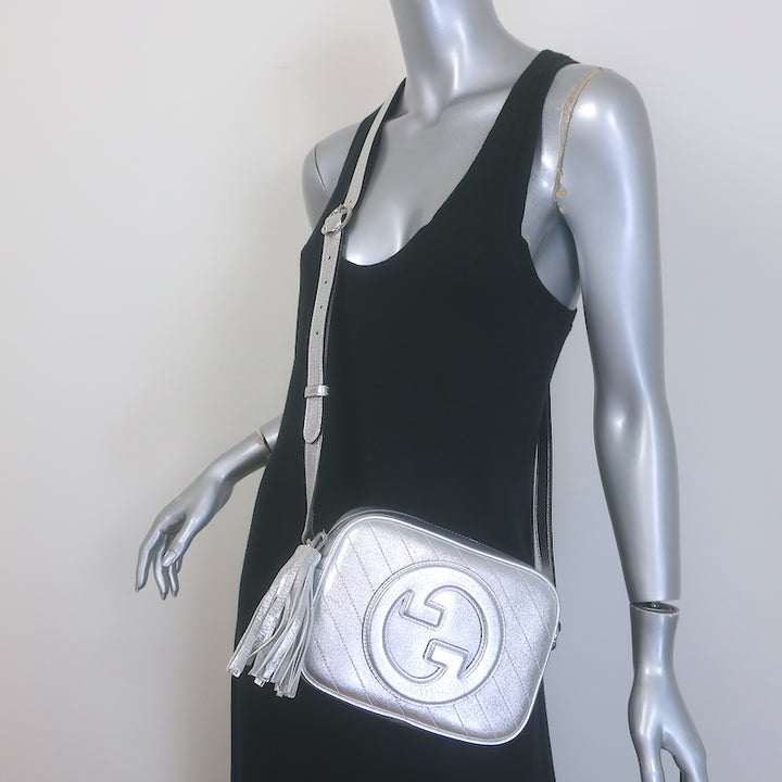 Gucci Blondie Interlocking G Small Crossbody Bag Silver 