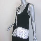 Gucci Blondie Interlocking G Small Crossbody Bag Silver 