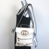 Gucci Britt Interlocking GG Messenger Bag Cream Leather