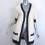 Gucci Contrast-Trimmed Tweed Short Sleeve Cardigan Cream/Black Size Large