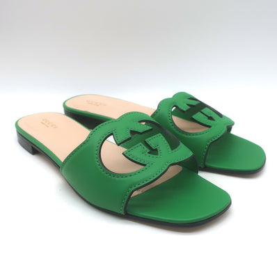 Gucci Cosmos Cutout Interlocking G Flat Slide Sandals 