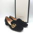Gucci GG Marmont Fringed Loafers Black Suede Size 37