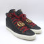 Gucci GG Marmont Major High Top Sneakers Black Soft Grained Leather Size 7