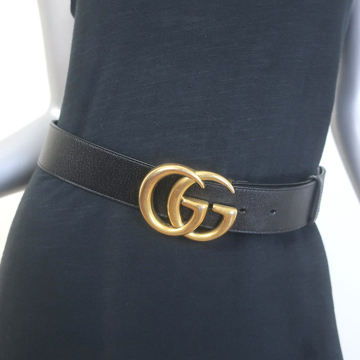Gucci GG Marmont Wide Belt Black 