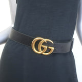 Gucci GG Marmont Wide Belt Black 