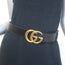 Gucci GG Marmont Wide Belt Black Textured Leather Gold Buckle Size 80 US 32