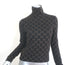 Gucci GG Monogram Knit Turtleneck Sweater Dark Brown Cashmere-Silk Size Small