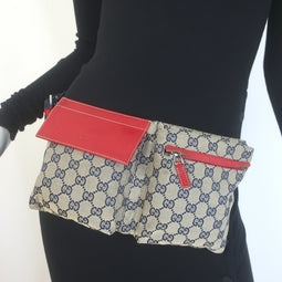 Gucci GG Supreme Double Pocket Belt Bag