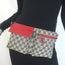 Gucci GG Supreme Double Pocket Belt Bag Beige Canvas & Red Leather Crossbody