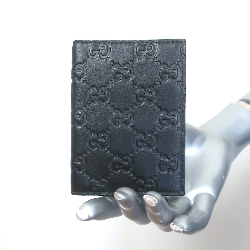 Gucci Guccissima Small Bi-Fold Wallet Black Leather