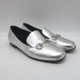 Gucci Kira Metallic Leather Horsebit Flats