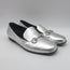 Gucci Kira Metallic Leather Horsebit Flats Silver Size 38