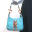 Gucci Nailhead Jackie Mini Hobo Bag Blue Leather & GG Canvas