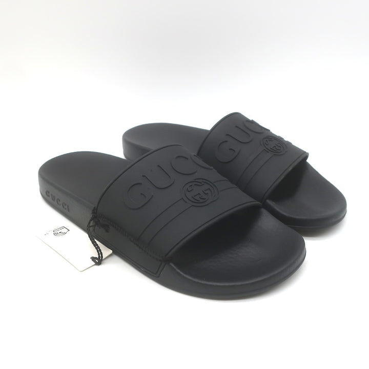 Gucci Pursuit Logo Pool Slide Sandals