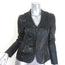 Gucci Ruffled Leather Zip-Up Jacket Black Size 42