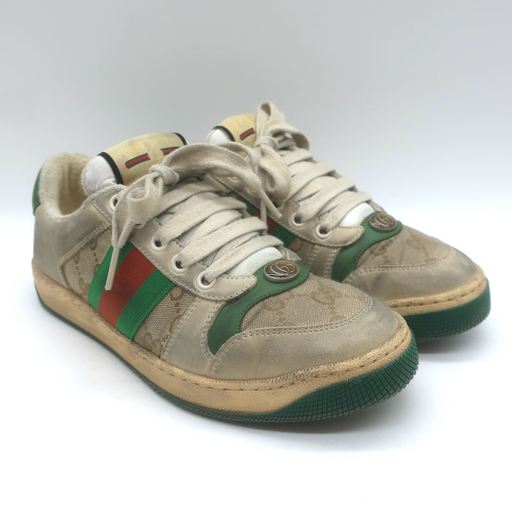 Gucci Screener Distressed Low Top Sneakers