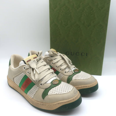 Gucci Screener Distressed Low Top Sneakers