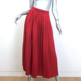 Gucci Side-Stripe Pleated Midi Skirt Red 