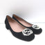 Gucci Sparkling Crystal GG Ballet Flats Black Suede Size 38 Kitten-Heel Pumps