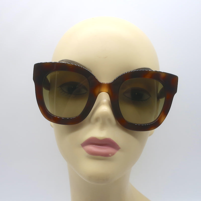 Gucci Urban Stars 49mm Oversize Tortoiseshell Sunglasses GG0208S 003