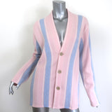 Guest In Residence Baja cashmere cardigan in powder pink and blue, size S — pre-owned, authentic luxury