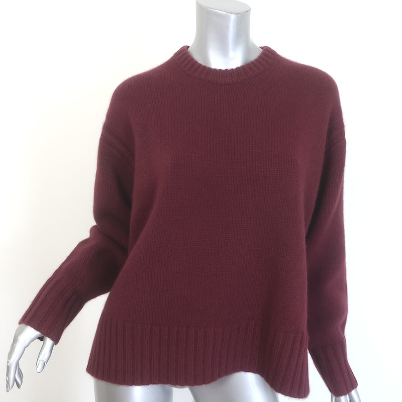 Guest in Residence Cozy Crew Cashmere Sweater Burgundy