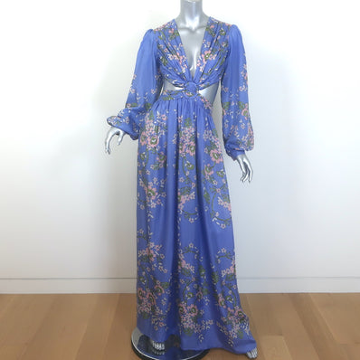 HANNAH Rio Cutout Maxi Dress Blue Floral