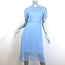 HVN Lindy Gingham Short Sleeve Dress Blue Silk Chiffon Size 6