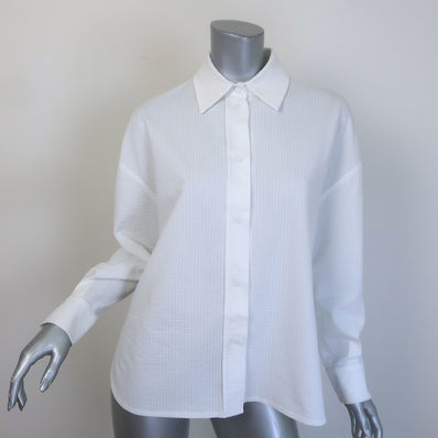 Harris Wharf London Coolmax Seersucker Shirt White 