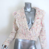 Hayley Menzies Cherry Blossom Fringe Cardigan Cream Bobble Knit Size Small