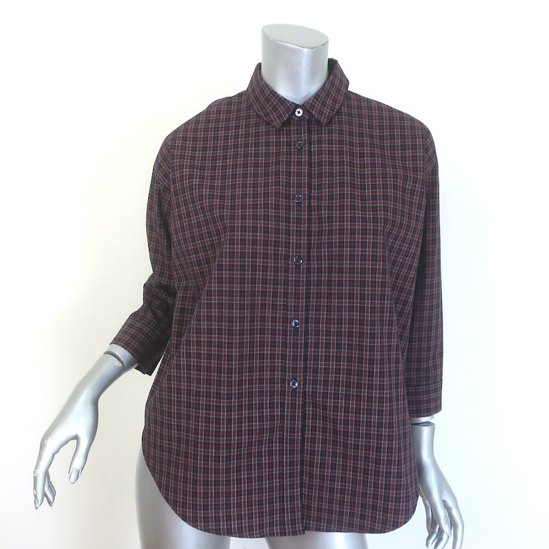 Heather Harlan Plaid Swing Shirt Navy/Red 