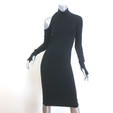 Helmut Lang Back-Cutout Dress Black Seamless Jersey Size Extra Small/Small NEW