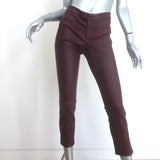 Authentic pre-owned Helmut Lang stretch leather skinny pants in burgundy, size 4