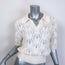 Helmut Lang Taylor Cropped Crochet Knit Sweater Cream Cotton Size Small