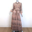 Hemant & Nandita Noor Maxi Dress Blush Metallic Printed Chiffon Size Extra Small