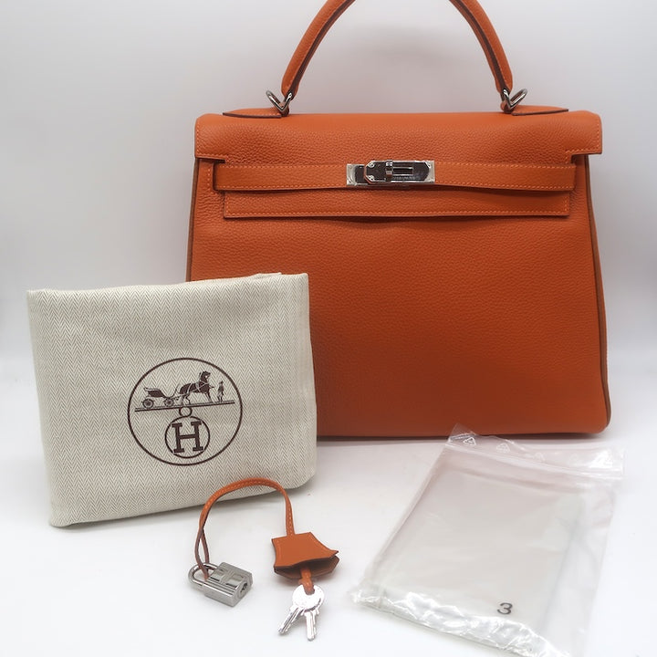 Hermes 2005 Kelly Retourne 32 Bag Orange