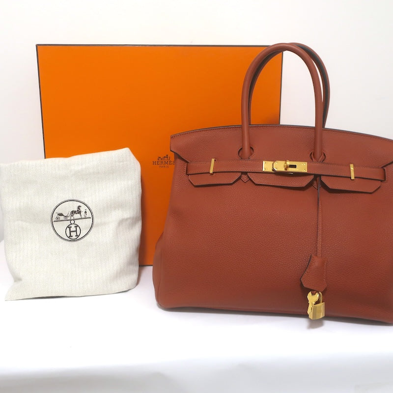 Hermes 2016 Birkin 35 Cuivre Veau Togo Calfskin Leather Gold Hardware