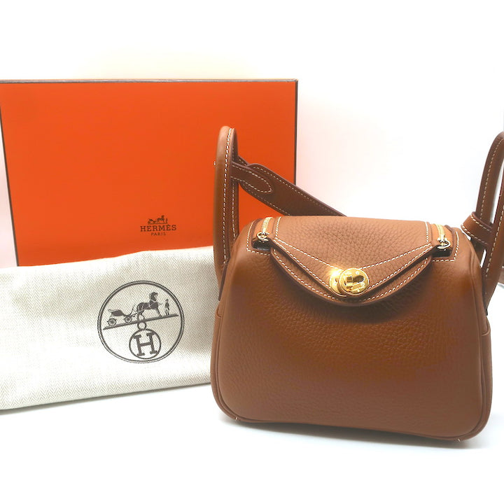 Hermes 2024 Mini Lindy 20 Bag Gold