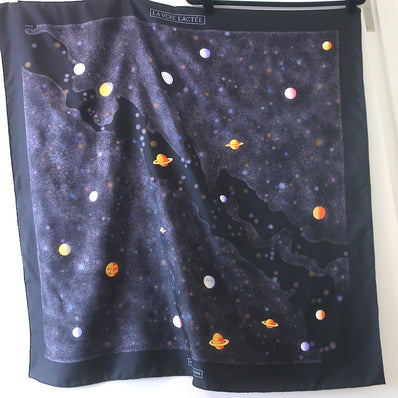 Hermes 90cm La Voie Lactee by Wlodek Kaminski Scarf Black Silk Twill