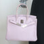 Hermes Birkin 30 Bag Rose Dragee Swift Leather Palladium Hardware