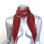 Hermes Carre Kantha Plisse Scarf Red Printed Silk Twill