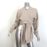 Hermes Cashmere Cropped Wrap Sweater Beige