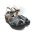 Hermes Crisscross Espadrille Wedge Sandals Black Patent Leather Size 39