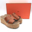 Hermes Eze 30 Cork Platform Wedge Sandals Brown Leather Size 36