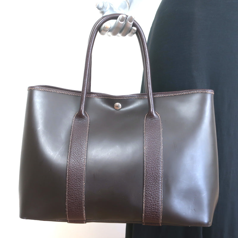 Hermes Garden Party 36 MM Tote Bag Amazonia Brown Buffalo Leather
