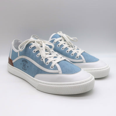 Hermes Get Low Top Sneakers Blue Denim 