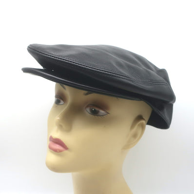 Hermes Leather Newsboy Cabbie Hat